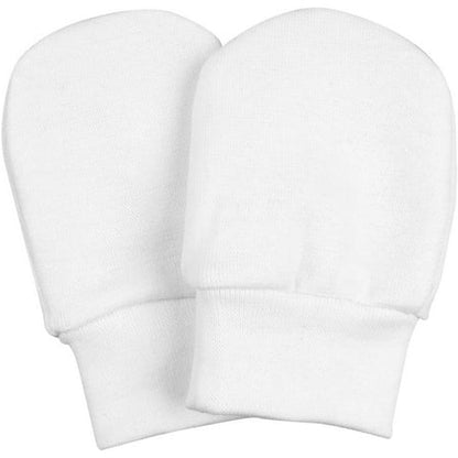 5 Pack White Baby Scratch Mitts