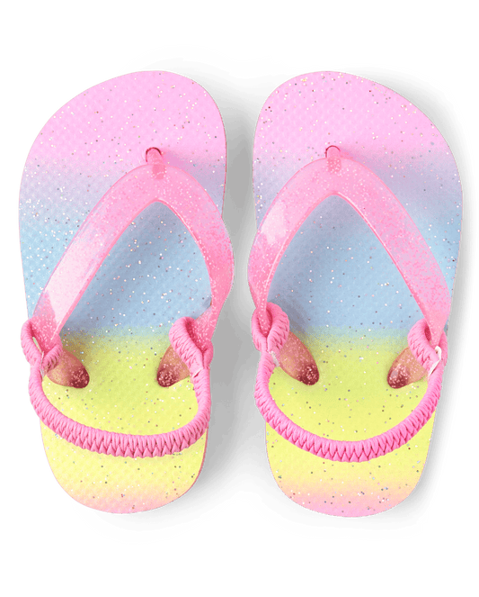Toddler Girls Ombre Glitter Flip Flops
