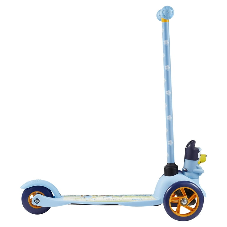 Bluey Ride-N-Glide Buddies 3D Toddler Scooter, 3 Wheel Scooter for Kids Ages 3+