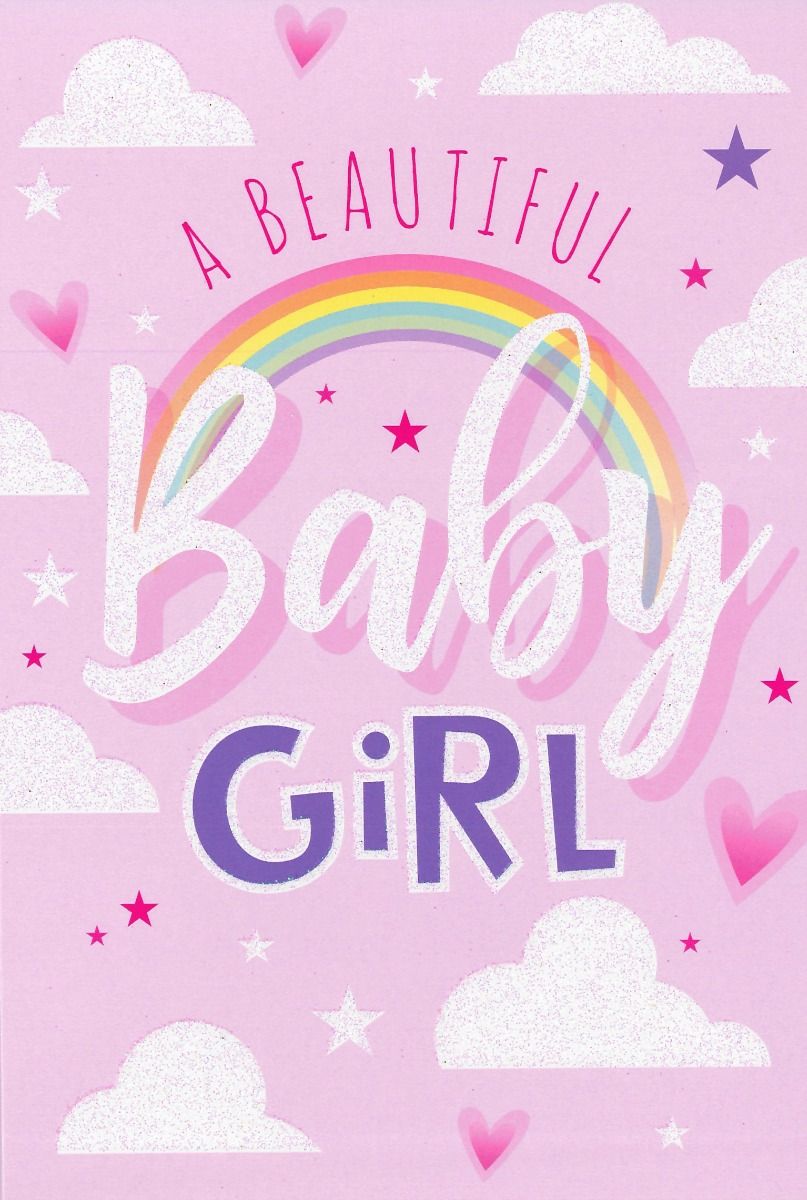 Baby Girl Rainbow Greeting Card