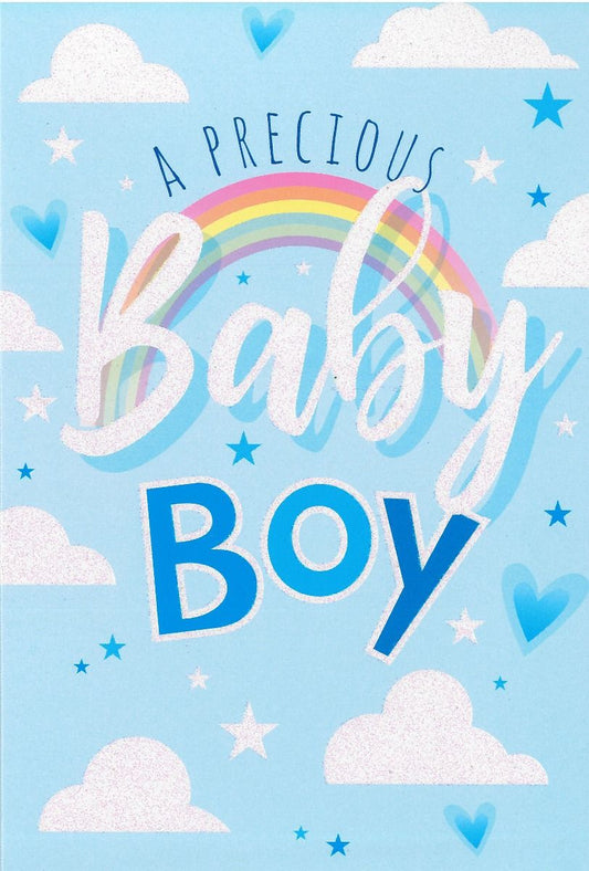 Baby Boy Rainbow Greeting Card.