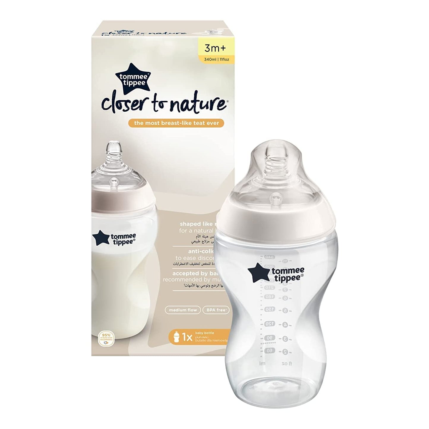Tommee Tippee Closer To Nature Baby Bottle - 340ML