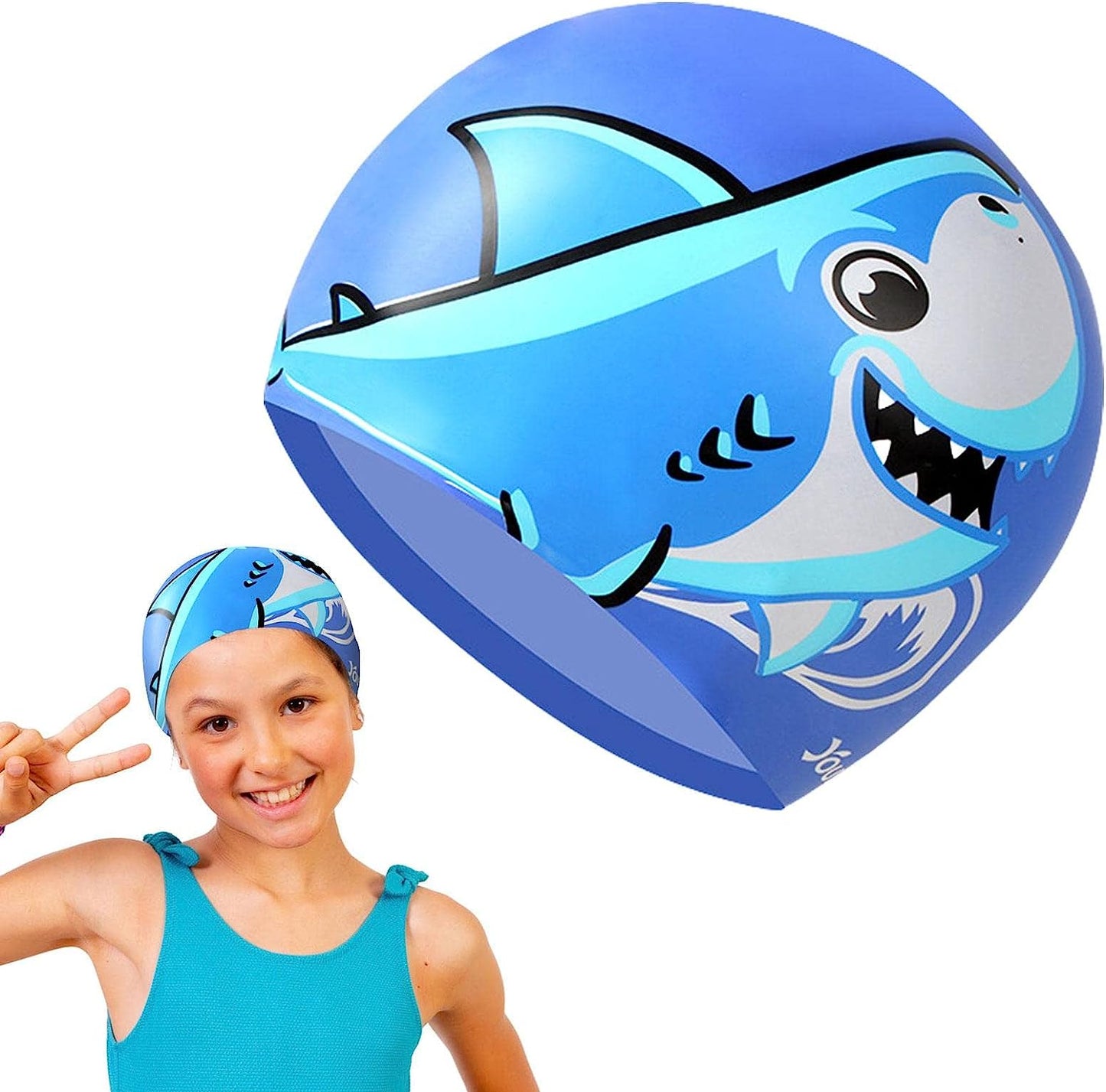 Shark Silicon Swim Cap