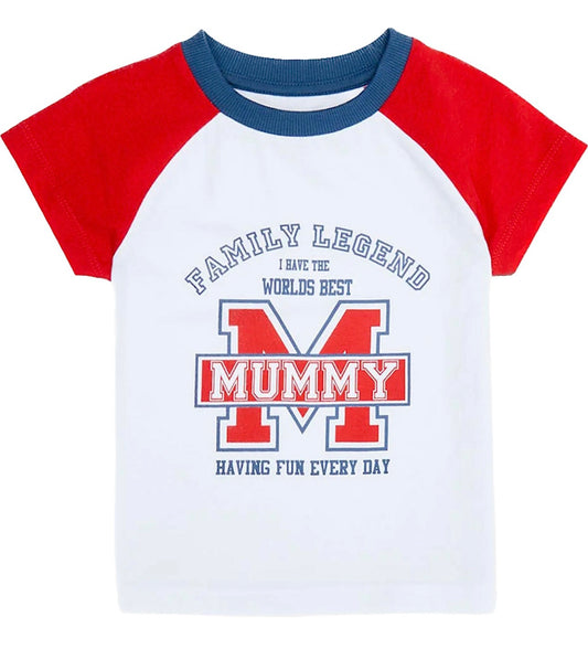 Boys Mummy Slogan Raglan T-shirt