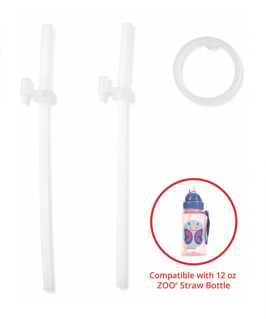 Zoo Straw Bottle (12 oz) Extra Straws - 2-Pack