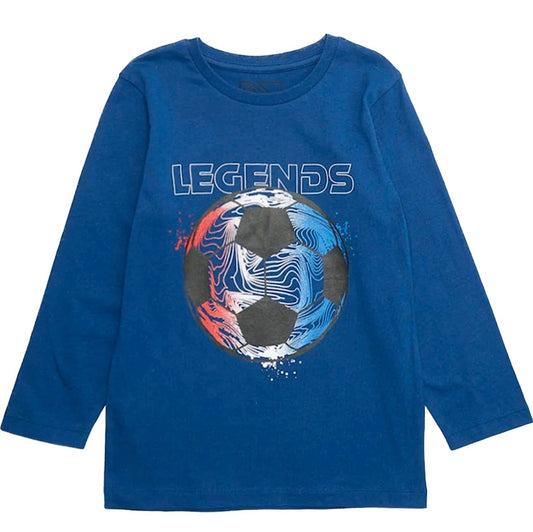 Kids Navy Football T-Shirt