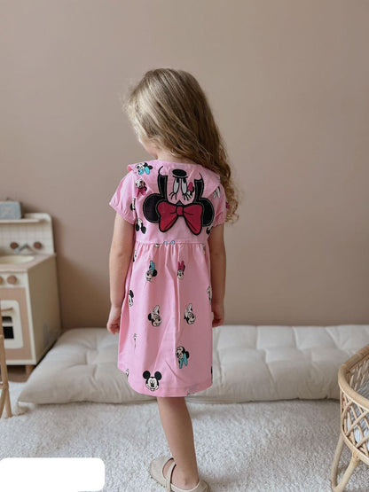 Minnie Mouse All Over Print Dress - Pink