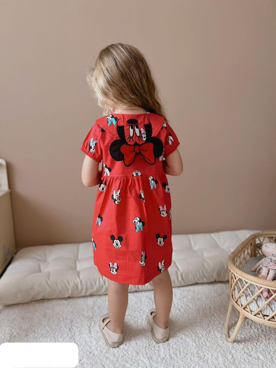 Minnie Mouse All over Print Dress - Red