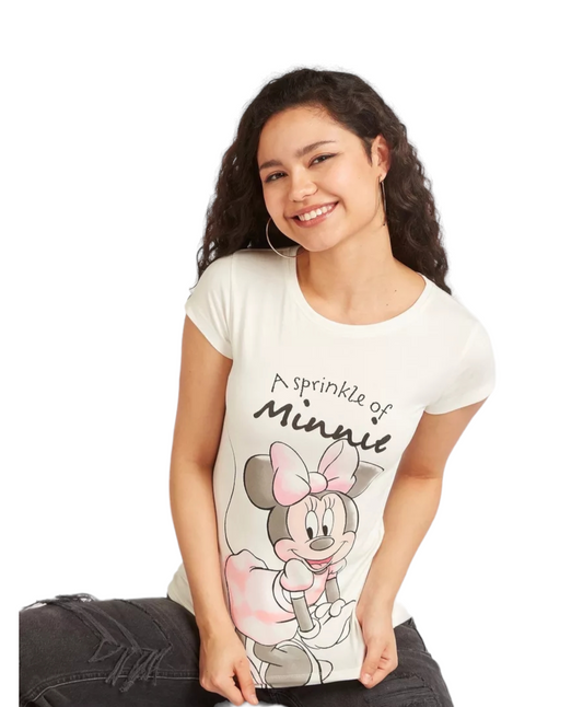Minnie Mouse Print Round Neck T-shirt