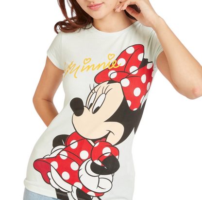 Minnie Mouse Print Crew Neck T-shirt
