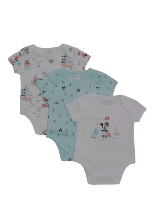 3 Pack Disney Mickey Mouse Bodysuits