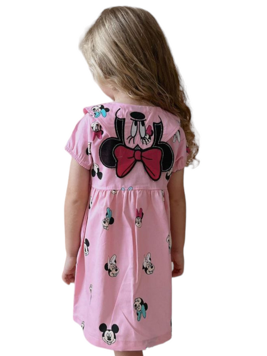 Minnie Mouse All Over Print Dress - Pink
