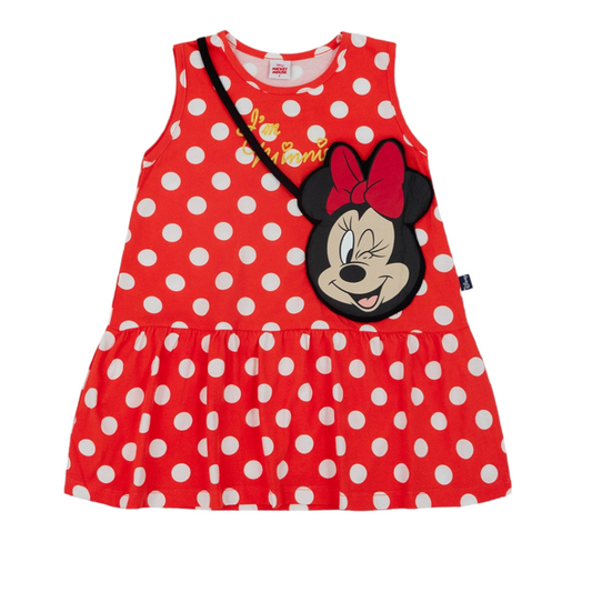 Minnie Mouse Sleeveless Dress With Pocket.