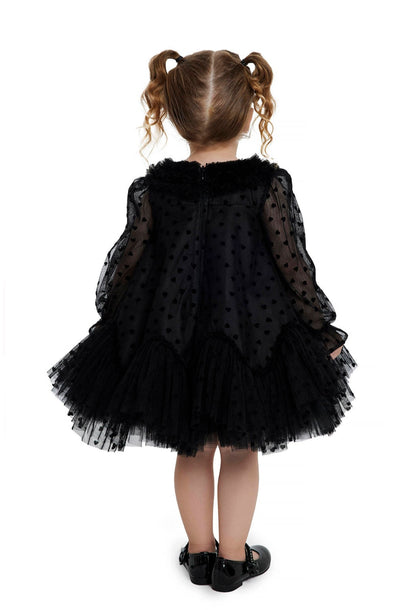 Black Ruffled Girls Dress