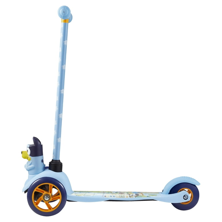 Bluey Ride-N-Glide Buddies 3D Toddler Scooter, 3 Wheel Scooter for Kids Ages 3+
