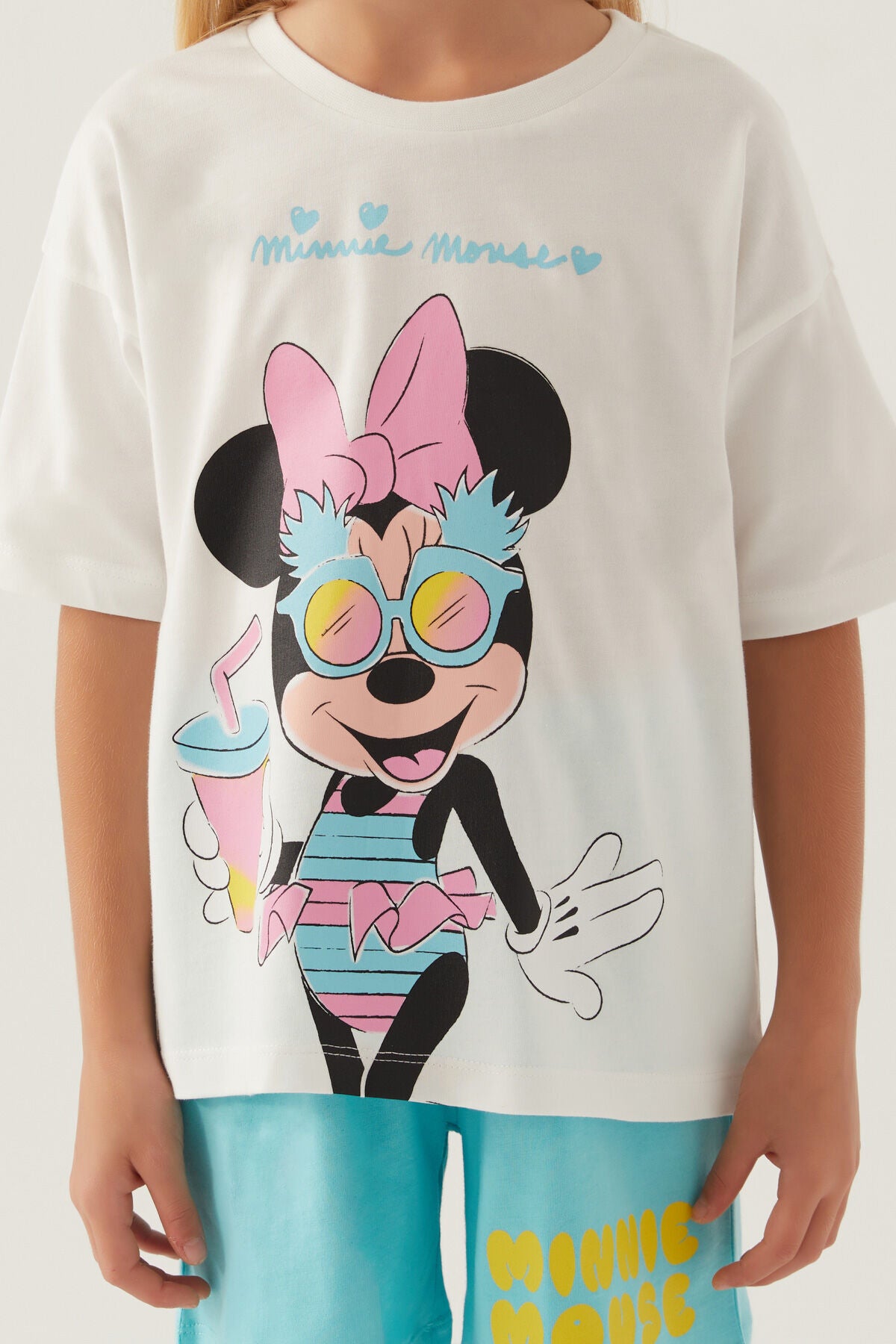Minnie Mouse Glasses Girls Shorts Set
