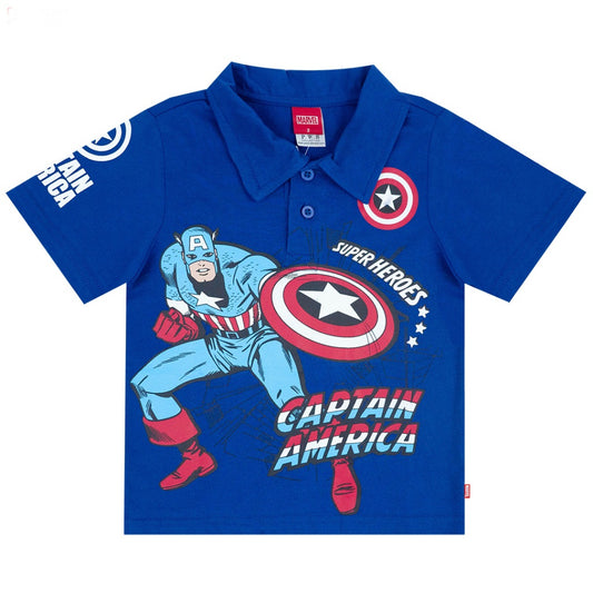 Capt American Marvel Collar Tee