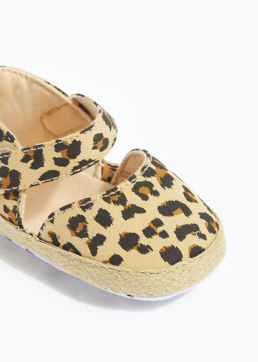 Girls Leopard Print Soft Sole Shoe