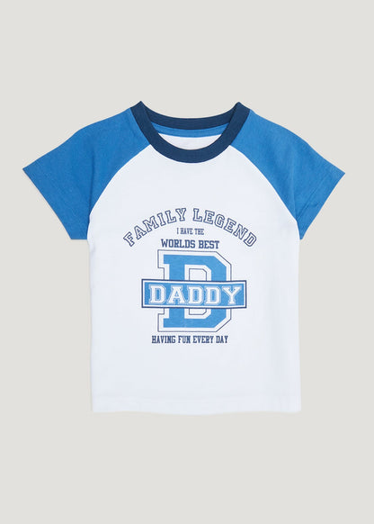 Boys Daddy Slogan Raglan T-Shirt