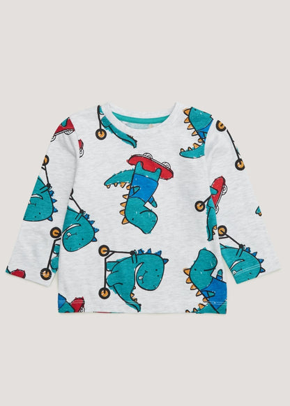 Boys Dinosaur Print Long Sleeve T-Shirt