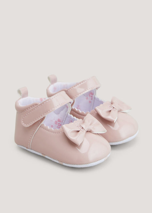 Pink Bow Soft Sole Baby Shoes