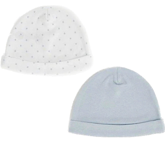 Blue Star Print Baby Hats 2 Pack