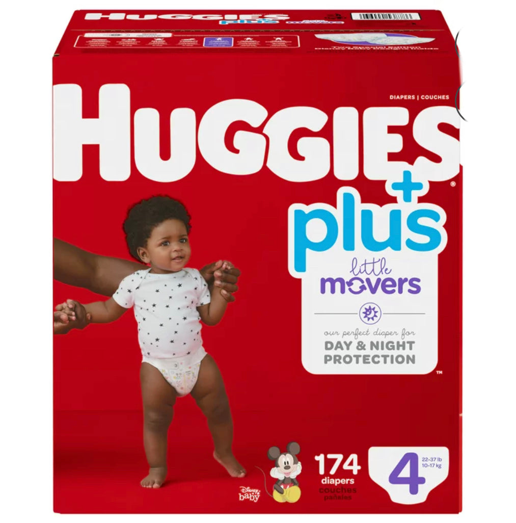 HUGGIES Little Movers Diapers, Size 4, 168 Count