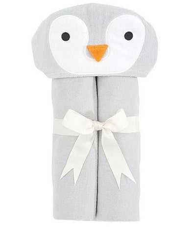 Penguin Baby Hooded Towel- White