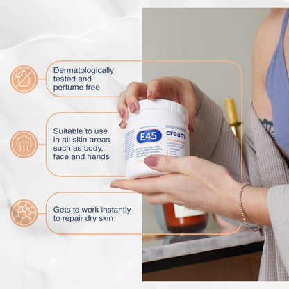 E45 Dermatological Cream Treatment for Dry Skin Conditions (350g)