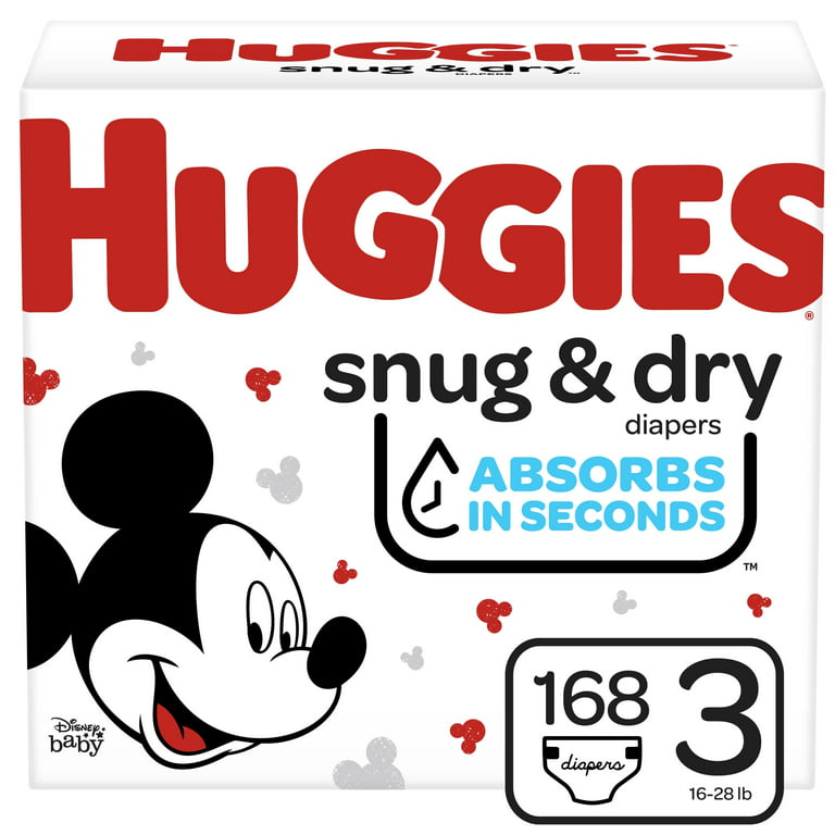 Huggies Snug & Dry Diapers, Size 3, 168 Count