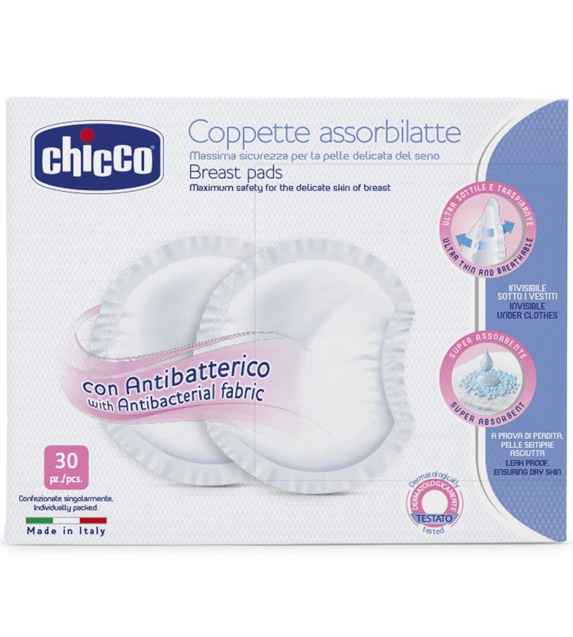 Chicco Natural Feeling Antibacterial Breast Protection Pads 30pcs