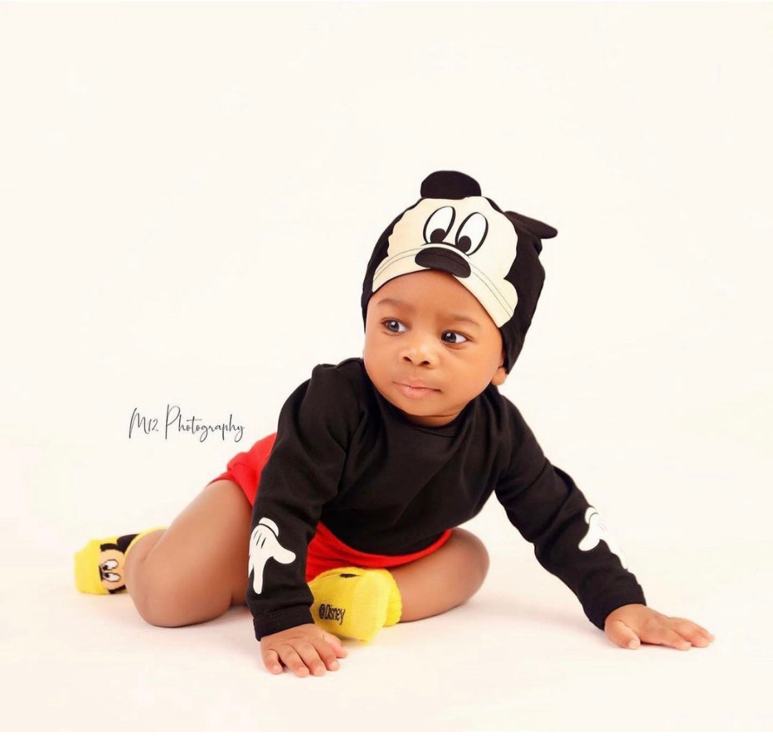 Mickey Mouse Bodysuits/Pant/Beanie face Cap