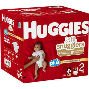 Baby Diapers Size 2, 174 Count, Huggies Little Snugglers