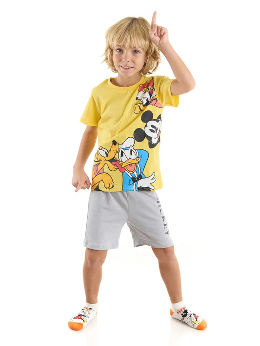 Mickey Mouse Boys Print Set- Yellow