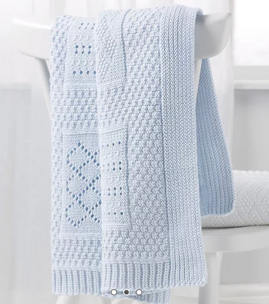 Baby Knitted Blanket- Blue