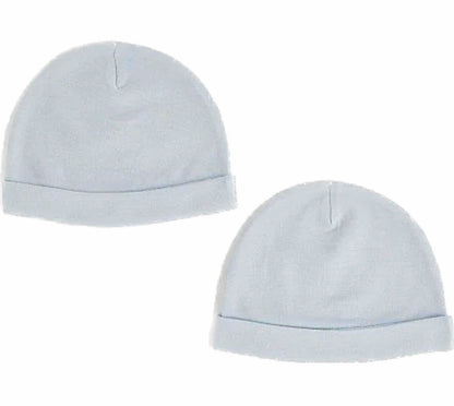 Blue Cotton Baby Hats - 2 Pack