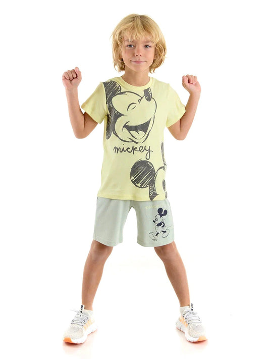Mickey Mouse Boys Set- Yellow & Olive