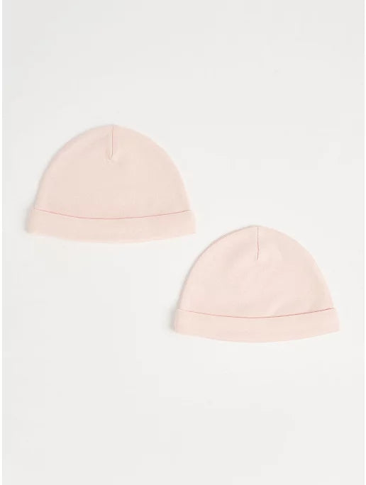 Pink Cotton Baby Hats 2 Pack