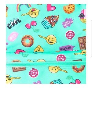 Girls Emoji Print Backpack & Lunchie